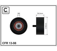 CAFFARO 13-98 Rullo tenditore, Cinghia Poly-V per MERCEDES-BENZ