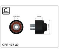 CAFFARO 137-30 Galoppino/Guidacinghia, Cinghia Poly-V per CITROËN,FORD,MAZDA,PEU