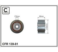 CAFFARO 139-81 Galoppino guidacinghia cinghia Poly-V 50mm