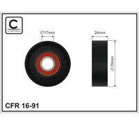 CAFFARO 16-91 Rullo tenditore, Cinghia Poly-V per AUDI,SEAT,SKODA,VW