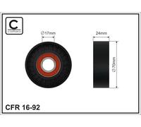 CAFFARO 16-92 Rullo tenditore, Cinghia Poly-V per AUDI,SEAT,SKODA,VW