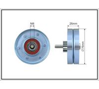 CAFFARO 167-54 Galoppino/Guidacinghia, Cinghia Poly-V per DODGE,FORD,JEEP