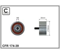 CAFFARO 174-39 Galoppino/Guidacinghia, Cinghia Poly-V per MITSUBISHI,RENAULT,VOL