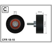 CAFFARO 18-10 Galoppino/Guidacinghia, Cinghia Poly-V per FORD