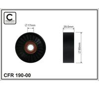 CAFFARO 190-00 Galoppino guidacinghia cinghia Poly-V 90mm per RENAULT 18 (134)