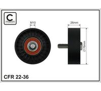 CAFFARO 22-36 Galoppino guidacinghia cinghia Poly-V 76mm per VW PASSAT (3B3)
