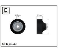 CAFFARO 36-49 Galoppino guidacinghia cinghia Poly-V 56mm per RENAULT CLIO II