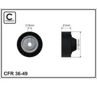 CAFFARO 36-49 Galoppino/Guidacinghia, Cinghia Poly-V per DACIA,NISSAN,RENAULT