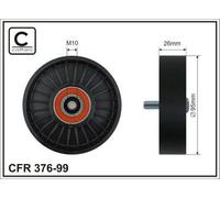 CAFFARO 376-99 Galoppino guidacinghia cinghia Poly-V 95mm per HYUNDAI i30 (FD)