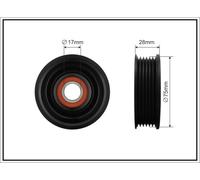 CAFFARO 381-00 Rullo tenditore, Cinghia Poly-V per MAZDA