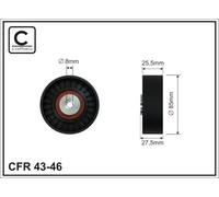 CAFFARO 43-46 Galoppino/Guidacinghia, Cinghia Poly-V per AUDI,VW