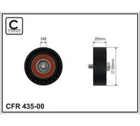 CAFFARO 435-00 Rullo tenditore cinghia Poly-V 58mm per VW GOLF VI (5K1) CC (358)
