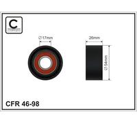 CAFFARO 46-98 Galoppino/Guidacinghia, Cinghia Poly-V per CHRYSLER,MERCEDES-BENZ