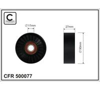 CAFFARO 500077 Rullo tenditore, Cinghia Poly-V per JEEP