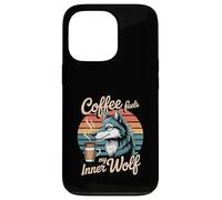 Caffè alimenta il mio lupo interiore illustrazione Custodia per iPhone 13 Pro