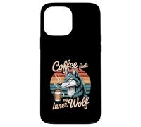 Caffè alimenta il mio lupo interiore illustrazione Custodia per iPhone 13 Pro Max