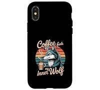 Caffè alimenta il mio lupo interiore illustrazione Custodia per iPhone X/XS