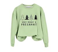 Caffè Baggy Maglione Kinda Day Donne Alla Moda Casual Stampato Girocollo Top Felpa Senza Cappuccio Felpe di Cotone Donne, Verde menta-d, XL