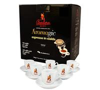 Caffè Barbera - Aromagic 100 Cialde Biodegradabili - Sistema ESE - Miscela di Caffè Macinato - Intenso + Set Tazzine Premium