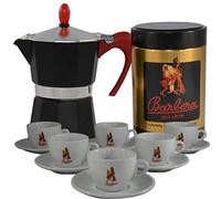 Caffè Barbera Moka da 3 Tazze - Caffettiera Classica + Can 250g di Caffè Macinato + Set Tazzine - Idea Regalo