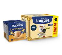 CAFFÈ BORBONE 154 Capsule Compatibili con le Macchine a marchio Nescafè® Dolce Gusto® - Kit Assortito: 90 Miscela Blu Espresso + 64 SuperGinseng (4 Confezioni da 16) - Set Espresso e Ginseng Solubile