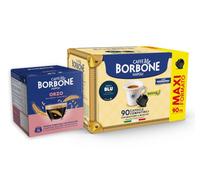 CAFFÈ BORBONE 154 Capsule Compatibili con le Macchine a marchio Nescafè® Dolce Gusto® - Kit Assortito: 90 Miscela Blu Espresso + 64 Orzo Solubile (4 Confezioni da 16) - Set Espresso e Orzo