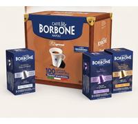 CAFFÈ BORBONE Capsule Compatibili con le Macchine Nespresso Miscela Blu 100 + Kit Alluminio 90 capsule (30 Mia Napoli, 30 Ciao Venezia e 30 Magica Palermo)
