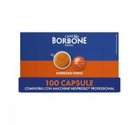 Caffè Borbone Espresso Forte - Capsule Compatibili con le Macchine ad uso domestico Nespresso* Professional* - Ideali per un Caffè Forte, Intensità 8/10 (100)