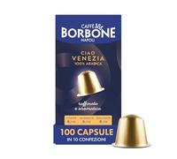 Caffè Borbone Miscela Ciao Venezia - 100 Capsule ALLUMINIO (10 confezioni da 10) - Compatibili con le Macchine ad uso domestico Nespresso*