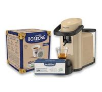 CAFFÈ BORBONE Simplymoon Macchina da Caffè a Cialde (Sabbia, Macchina + Cialda Blu + Kit Ecologico)