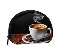Caffè caldo con chicco di caffè stampato portamonete per le donne carino piccolo cambiamento portafoglio mini portamonete sacchetto con cerniera
