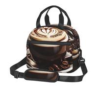 Caffè caldo con stampa chicco di caffè grande capacità borsa per il pranzo isolato carino disegni divertenti donne uomini studenti viaggio
