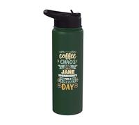 Caffè Caos E Jane Divertente Personalizzato Jane Nome Stainless Steel Insulated Water Bottle