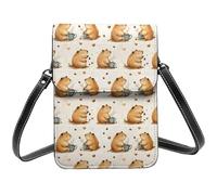 Caffè Capybara Stampa Piccola Crossbody Borse per le donne, Piccole Borse in Pelle Cellulare Cross Body Bag