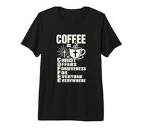 caffè Christian One Ink Cross Faith Citazione Maglietta Premium
