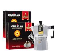Caffe Classico macinato Guglielmo 2 x 500 Gr + Caffettiera 3 tazze