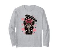 caffè Coffin Roses Gothic Dark Estetica Donne Maglia a Manica