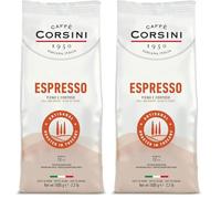 Caffè Corsini - Caffè in Grani 1 Kg Espresso, Miscela Classica Arabica e Robusta, Tostatura Medio Scura, CaffèCorposo Intenso dall'Aroma Pieno, Origine Sud America e Africa (Confezione da 2)
