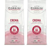 Caffè Corsini - Caffè in Grani da 1 kg Crema, Miscela Arabica e Robusta, Tostatura Media, Gusto Equilibrato e Deciso, Origine Americhe, Asia e Africa (Confezione da 2)