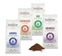 Caffè Corsini - Set Caffè Macinato Degustazione Nuova Gamma, Aromatico, Espresso, 4x250g Totale Set 1Kg