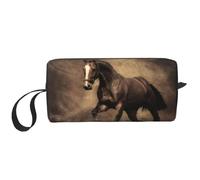 Caffè del cavallo in corsa, Borsa per il trucco Borsa per cosmetici Borsa da toilette da viaggio portatile Borsa per trucco Organizer