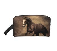 Caffè del cavallo in corsa, Borsa per il trucco Borsa per cosmetici Borsa da viaggio portatile da viaggio Borsa per trucco Organizer