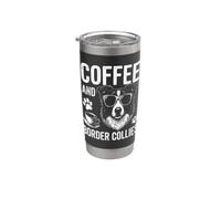 Caffè e Border Collies Funny Border Collie Bicchiere termico in acciaio inox doppia parete