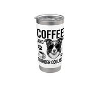 Caffè e Border Collies Funny Border Collie Bicchiere termico in acciaio inox doppia parete