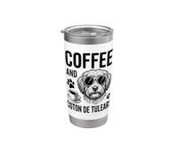 Caffè E Coton de Tulears Divertente Coton de Tulear Bicchiere termico in acciaio inox doppia parete