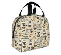 Caffè e Dolci Stampa Zucchero Pieghevole Isolato Lunch Bag Pasti Snack Bevande Ragazzi Ragazze Adolescenti Picnic