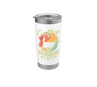 Caffè e gatto norvegese delle foreste Bicchiere termico in acciaio inox doppia parete