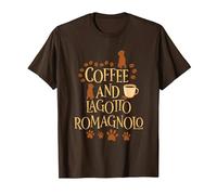 caffè e Lagotto Romagnolo Cani Padroni di Cani Maglietta, Uomo, Marrone, S