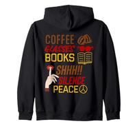caffè e Lettura, Silenzio o Pace, Lettura di Libri Regali Felpa con Cappuccio
