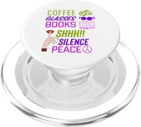 Caffè e lettura, silenzio o pace, lettura di libri regali PopSockets PopGrip per MagSafe